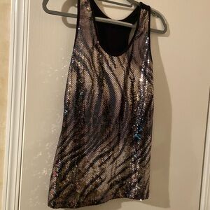 Black sequin Lady blouse no sleeves